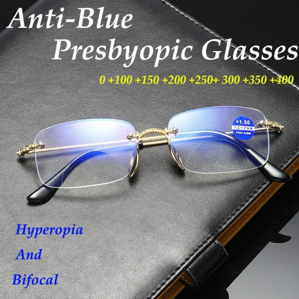 Herren Lesebrille Anti Blaulicht beständige Bifokal brille in der Nähe von und weit Grad 1,0 bis 4,0 Image