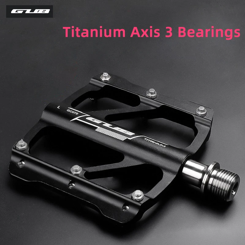 GUB GC070 albero in titanio pedale per bicicletta ultraleggero 3 cuscinetti pedali per bici da strada di montagna accessori per biciclette 237 g/paia