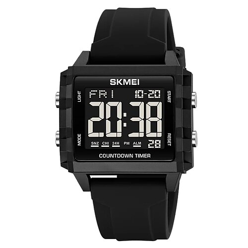 Skmei Youth Cool Montres de sport numériques pour hommes, femmes, étudiants, étanche 5 bars, chronomètre, compte à rebours