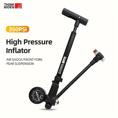 ThinkRider Portable High-pressure 350psi Bike Air Pump With Gauge For Fork & Rear Suspension Shock