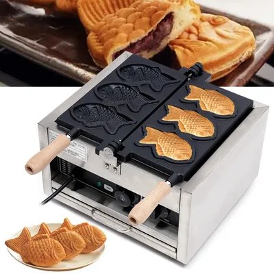 Sweetmile Taiyaki Waffle Maker Machine 110v 1500w Non-Stick Taiyaki Maker Temperature Adjustable