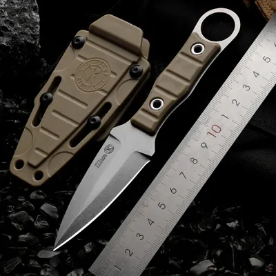 High quality AUS-8 steel fixed blade, straight outdoor knife, wilderness survival knife, G10 handle