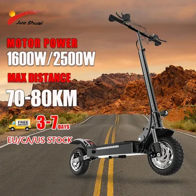 52V 1600v 2500w Powerful Electric Scooter 10inch Wheels Tubeless Tire 65km/h Fast Speed Foldable 2