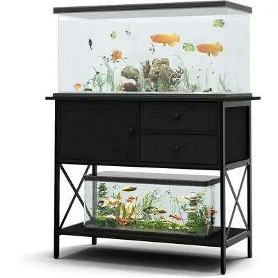 40-50Gallon,Metal 40 Gallons Fish Tank Stands with Cabinet for Accessories Storage,Turtle/Reptile