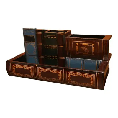 Desk Pencil Holder Antique Library Books Design Pencil Holder Decorative Desk Organizer Caddy Wear