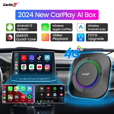 2025 NEW CarPlay AI Box LED Android 13 SM6115 8-Core CPU 5G WiFi BT GPS For Netflix Wireless Android