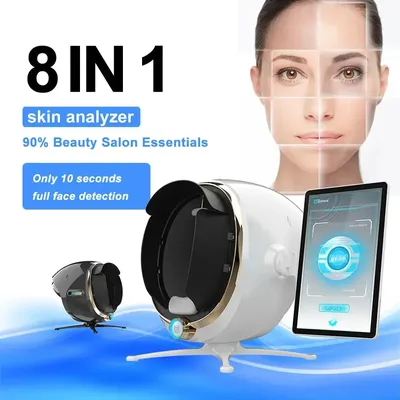 3D Skin Care Facial Analyzer Monitor Machine Magic Mirror Portable Testing English Detector Face