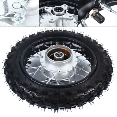 Rear Wheel Rim Tire 2.5-10 Inch for 50-110CC Dirt Pit Bike PW50 TTR50 Bearing Assembly