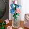 3PCS Rose Flower Building Blocks Creative Everlasting Flower Blue Rose Model Bricks Desktop Deco