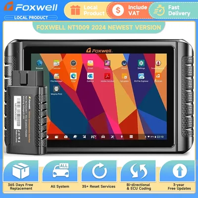 FOXWELL NT1009 OBD2 Bluetooth Car Diagnostic Scanner ECU Coding Bi-Directional All System 35+Reset