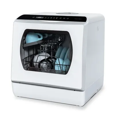 Hermitlux Countertop Dishwasher, 5 Washing Programs Portable Dishwasher With 5-Liter Built-in Water