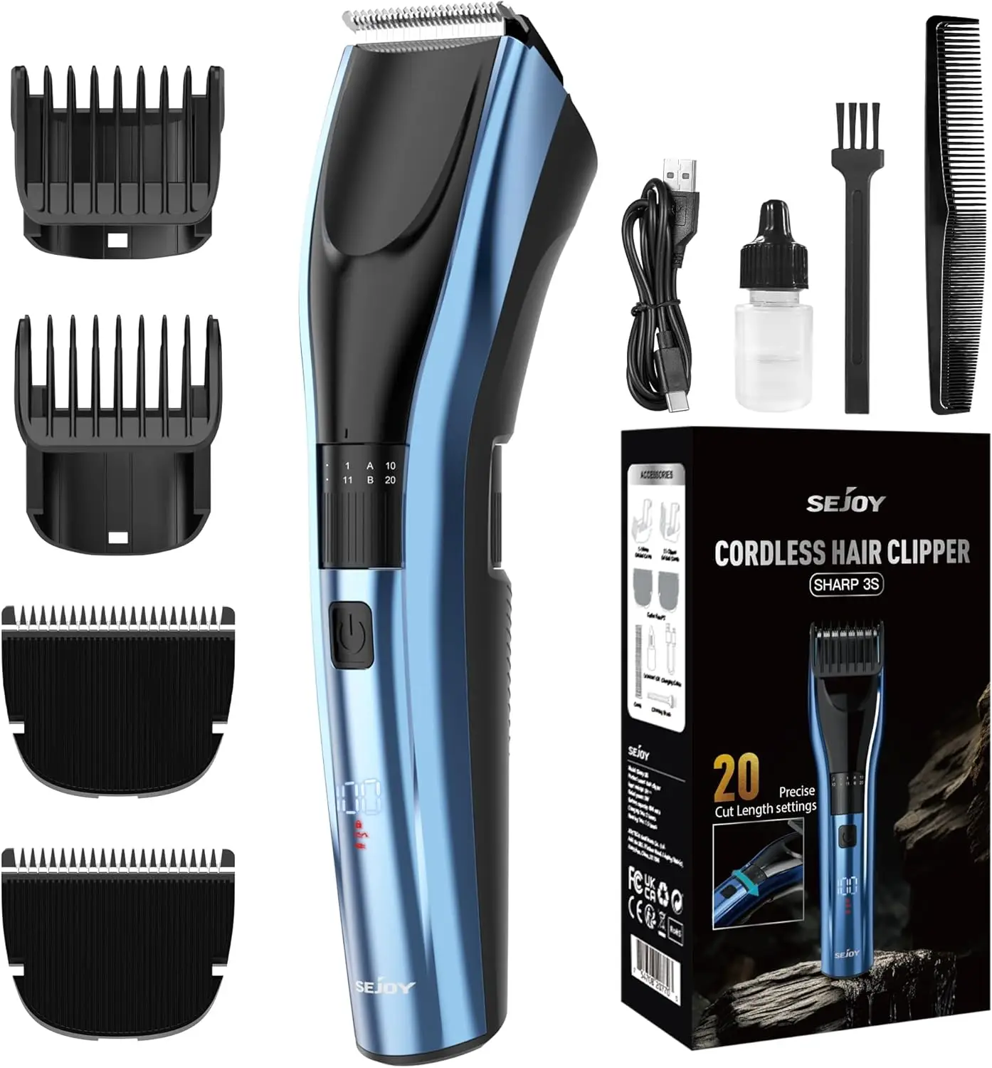 SEJOY Hair Clippers for Men Cordless Clippers for Hair Cutting Professional Men