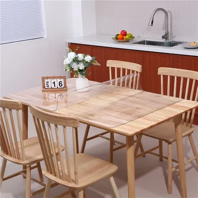 Clear PVC Table Cover Protector Transparent Mat Rectangular Plastic Table Pad Mat Furniture