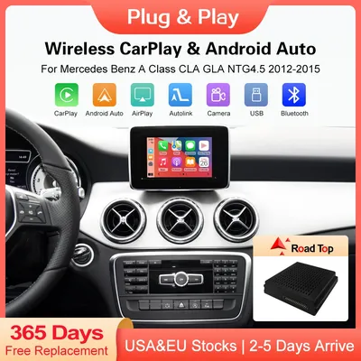 Road Top Wireless CarPlay for Mercedes Benz A B/C E GLA CLA Class W246 W204 NTG4.5 with Android Auto