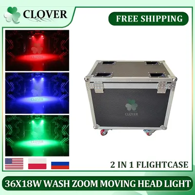 0 Tax 1Pcs Flycase For LED Zoom Wash 36x18W RGBWAUV 6in1 Wash Zoom 36x12W RGBW 4in1 Moving Head