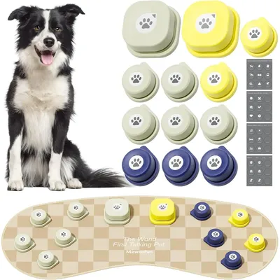 Mewoofun Dog Talking Button Set with Mat Communication Basic Get Started Kit Rechargeable Voice