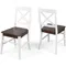 Christopher Knight Home Roshan Farmhouse Acacia Wood Dining Chairs, White / Walnut 21D x 17.75W x