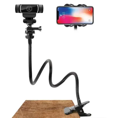 New Webcam Stand Flexible Desk Mount Gooseneck Clamp Clip Camera Holder For Webcam Accessories