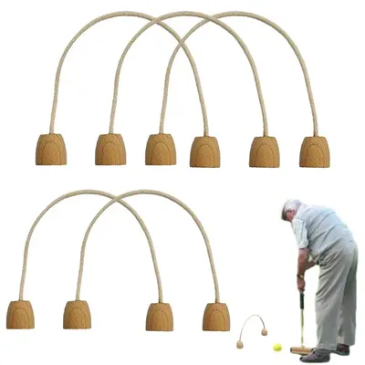 Indoor Croquet Wickets 5pcs Soft Cotton Rope Croquet Game Wickets 7.08x5.9in Player Croquet Wickets