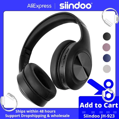 Siindoo JH-923 Wireless Headphones Over Ear,Foldable Bluetooth Headsets,3EQ Sound Modes, Hi-Res