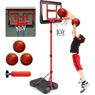 Kids Basketball Hoop Adjustable Height 3.5FT-6.2FT, Mini Basketball Hoop,Basketball Goal Toys