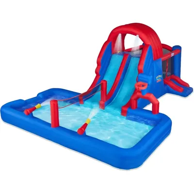 Ultra All-Play Inflatable Water Slide Park – Heavy-Duty for Outdoor Fun - Climbing Wall, Slides,