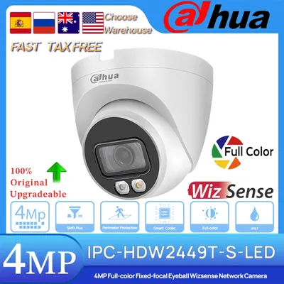 Dahua Original IPC-HDW2449T-S-LED 4 MP POE Full-color Fixed-focal Eyeball Wizsense Network Camera