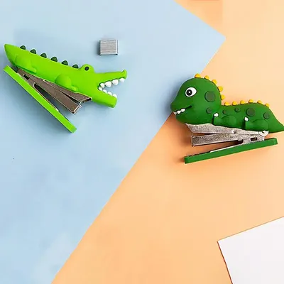 Mini Stapler Aesthetic Crocodile And Dinosaur Creative Stapler Stapler For Desktop Portable Desk And