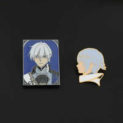 Genshin Impact Anime Game Button Brooch Kamisato Ayato Fashion Metal Enamel Badge Jewelry Lapel Pin