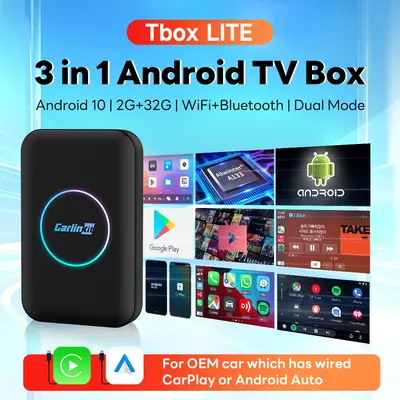 CarlinKit Wireless CarPlay Android TV Ai Box Lite 3 in 1 Android 10 Wireless CarPlay Android Auto