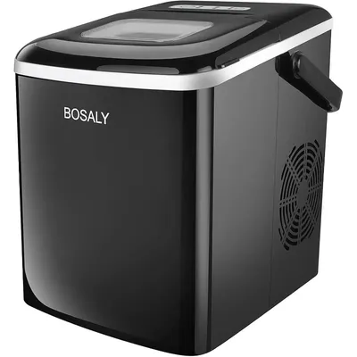 BOSALY Ice Maker Machine, 26lbs 24h Ice Cube Maker, Electric Maker Portable with Scoop and Basket,