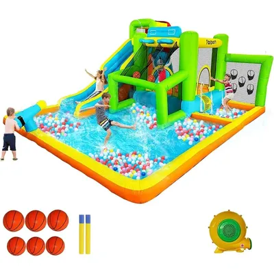 Inflatable House Water Slide, 9 in 1 House for Kids Indoor Outdoor Bouncy House