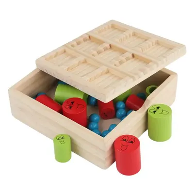 2 In 1 Chess Game Wooden Logic Chess Puzzle For Children Bright Colors Intelligent Logic Game For