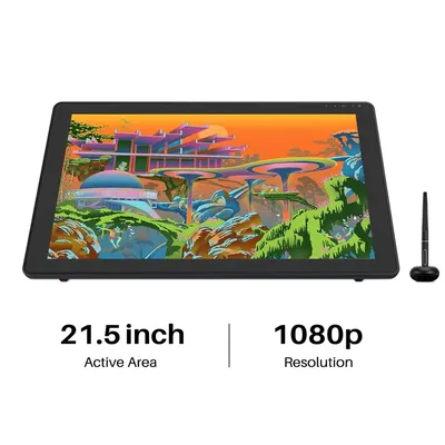 21.5 Inch Huion Graphics Tablet Monitor Kamvas 22 Plus 140%sRGB Drawing Tablet Support Linux MacOS