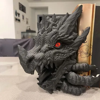 Resin Western Dragon Handicrafts Simulation Bookends Red Eye Dragon Ornaments Bookshelf Holder for