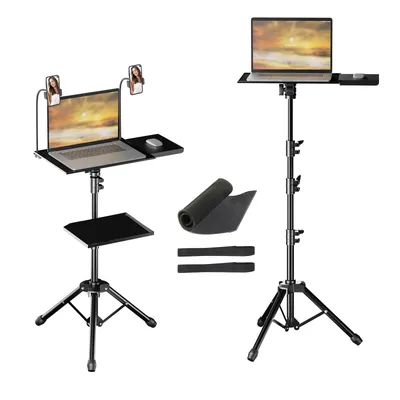 145cm Projector Tripod Stand Laptop Tripod Adjustable Height 23 to 63" Standing Desk Outdoor