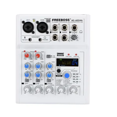 FREEBOSS AG-AS04A 4 Channel DC 5V Bluetooth Mobile Computer USB Play and Record 88 DSP Effects Echo