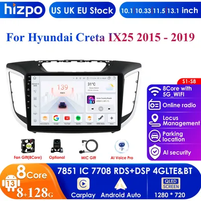 Carplay 4G AutoRadio For Hyundai Creta IX25 2015-2019 Car Radio Multimedia Video Player Navigation