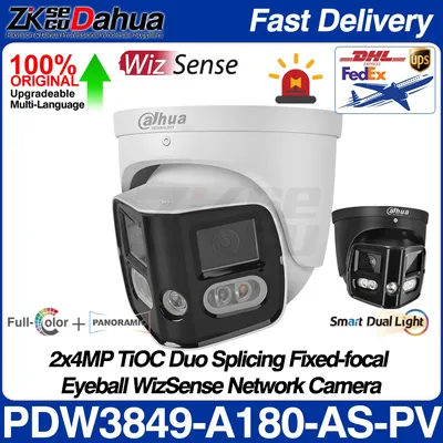 Dahua IPC-PDW3849-A180-AS-PV 2x4MP TiOC Duo Splicing Fixed-focal Eyeball WizSense Network Camera