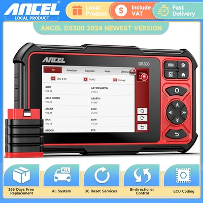 ANCEL DS300 Bidirectional Scan Tool OBD2 Scanner 30+ Resets ECU Coding IMMO A/F Adjust Bluetooth OBD