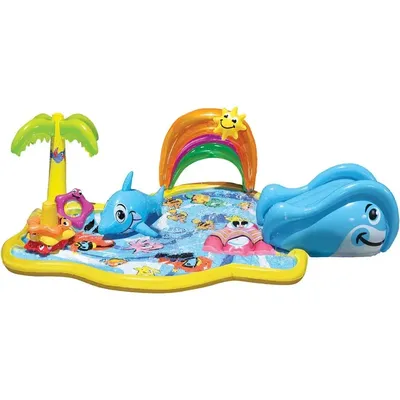 BANZAI Splish Splash Water Park JR, Length: 90 in,Width: 52 in,Height: 24 in,Junior Inflatable