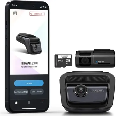 U3000 2CH 4K Front Dash Cam, 2K Rear Cam, STARVIS 2 Sensor Night Vision, Car Camera 5GHZ Wi-Fi GPS