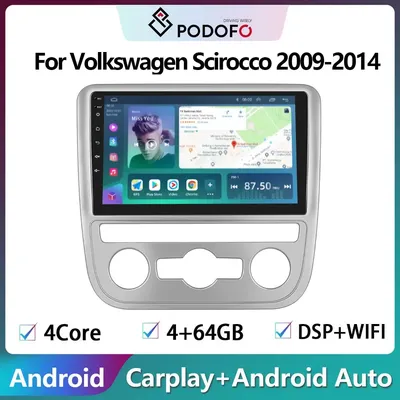 Podofo 2Din Android Car Radio Multimidia Video Player For Volkswagen Scirocco 2009-2014 GPS