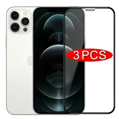 3Pcs Full Cover Protective Glass On For iPhone 11 Pro Max Screen Protector For iPhone 11 12 Pro XS