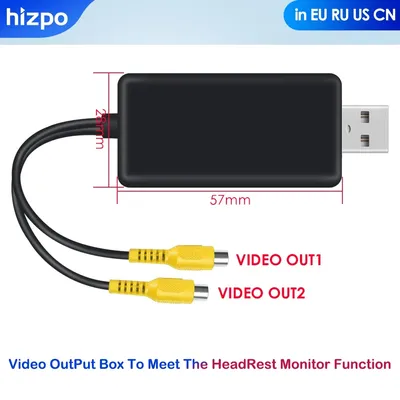 Video OutPut Box For All Thin Head Unit Which Want To Meet The HeadRest Monitor Function (Only Fit