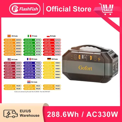 Portable Solar Generator 330W Portable Power Station 299Wh Battery Pack 230V Lithium Batteries AC DC