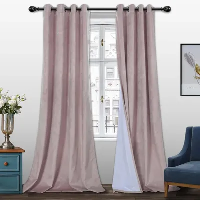 100% Blackout Premium Thick Velvet Curtains 95 Inches Energy Saving,Sun Light Blocking Grommet