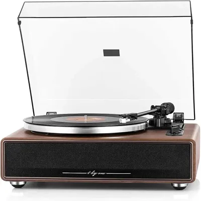 Fidelity Belt Drive Turntable with Built-in Speakers, Vinyl Record Player with Magnetic Cartridge,