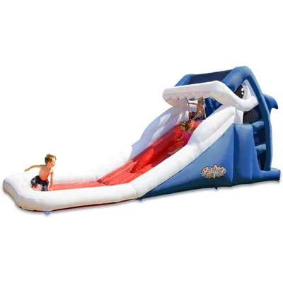 Great White 21' Long Inflatable Water Slide - Blower - Dual Racing Slide Climbing Wall - Set up in