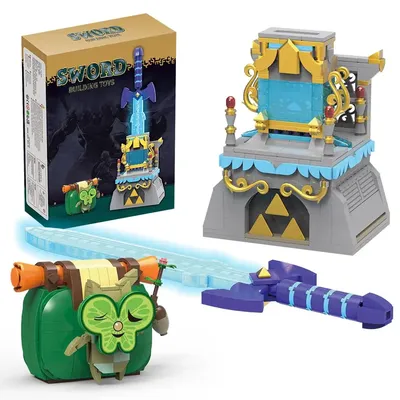 Legend The Master Sword Glowing Building Sets, Sword with Cute Game Action Figures Toys for Adults,